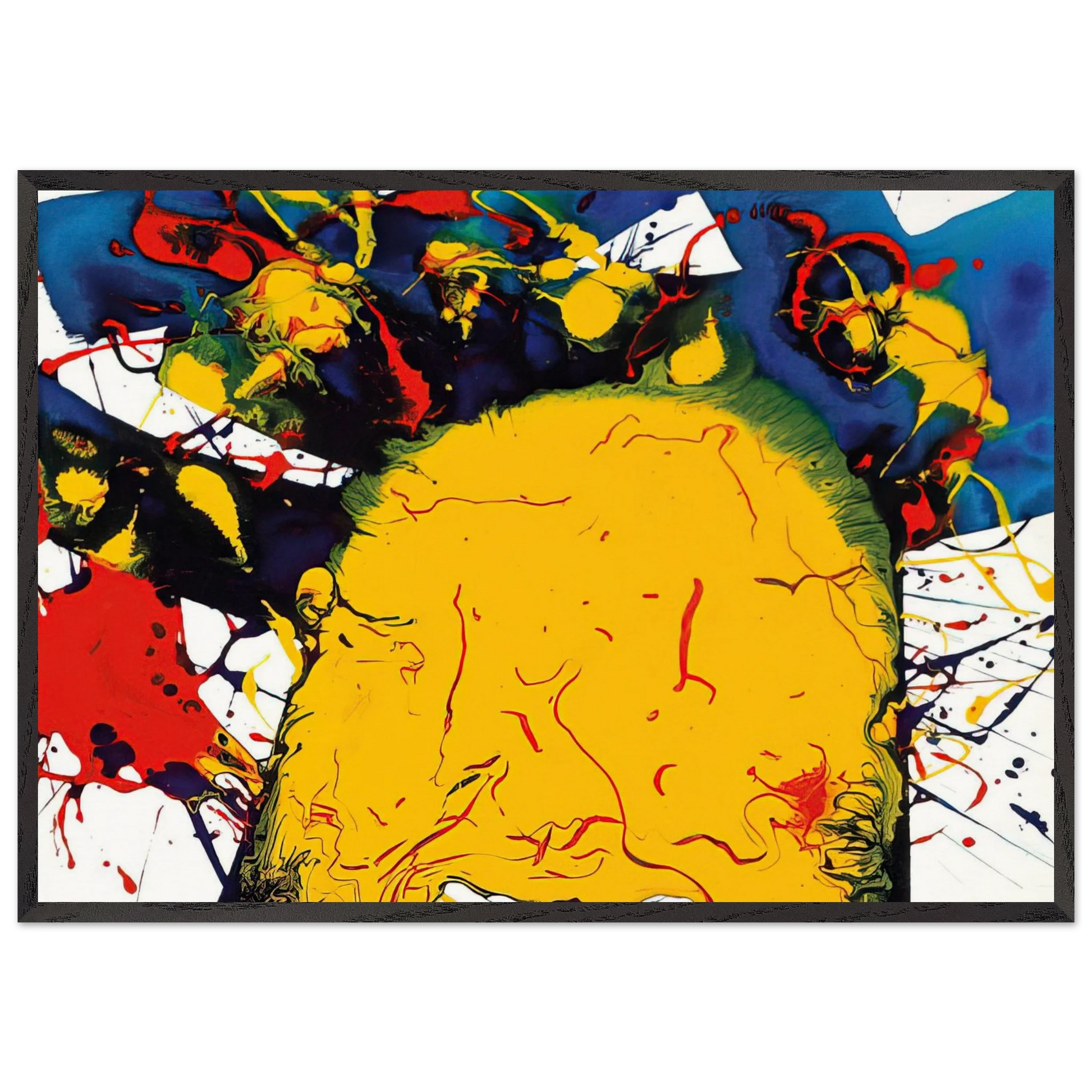 Untitled  SFP94-141  SFF 1811  - Sam Francis Framed Art Print – Black Wooden Frame - Default Title - -Framed Art Print