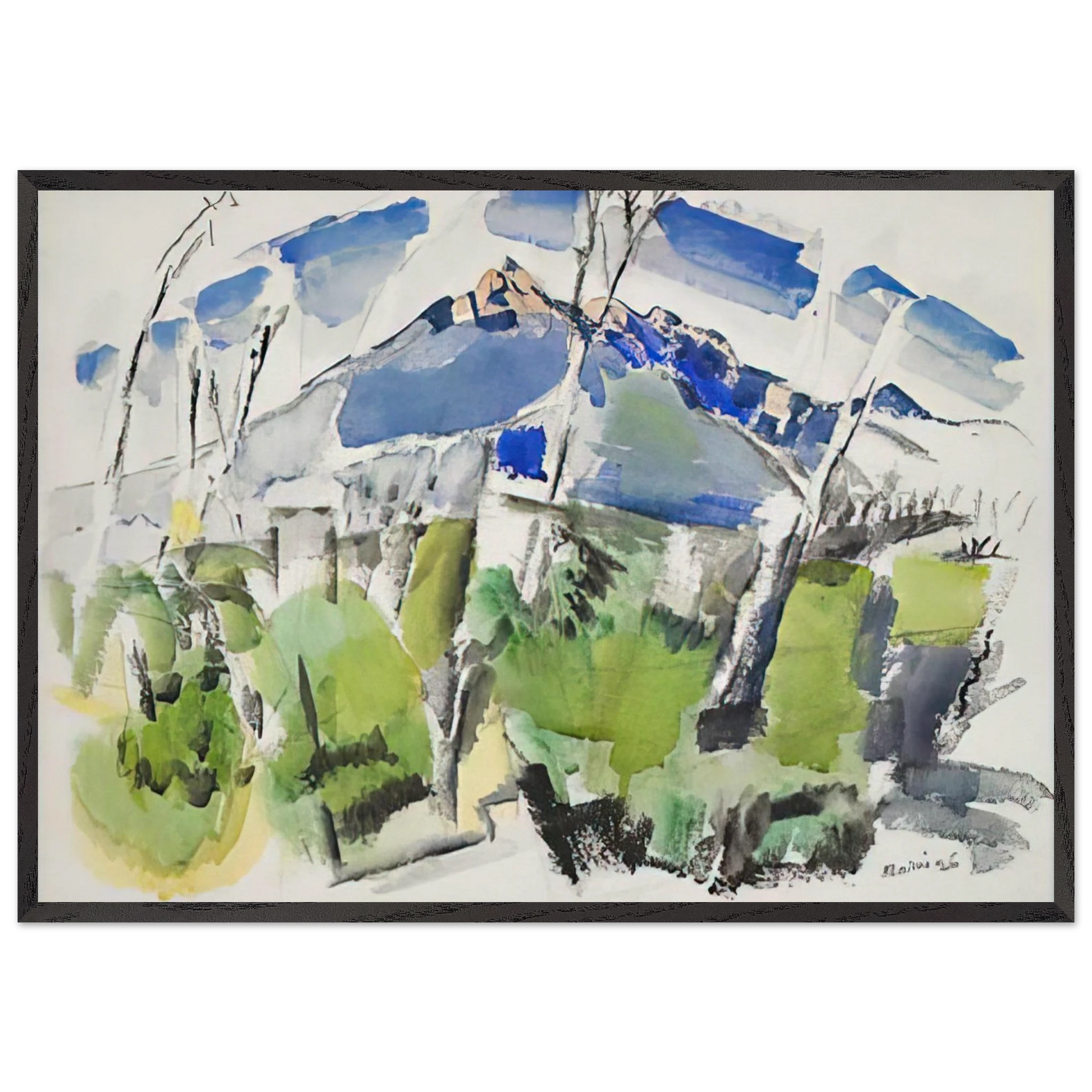 Mt Chocorua No 1 - 1926 - John Marin Framed Art Print – Black Wooden Frame - Default Title - -Framed Art Print