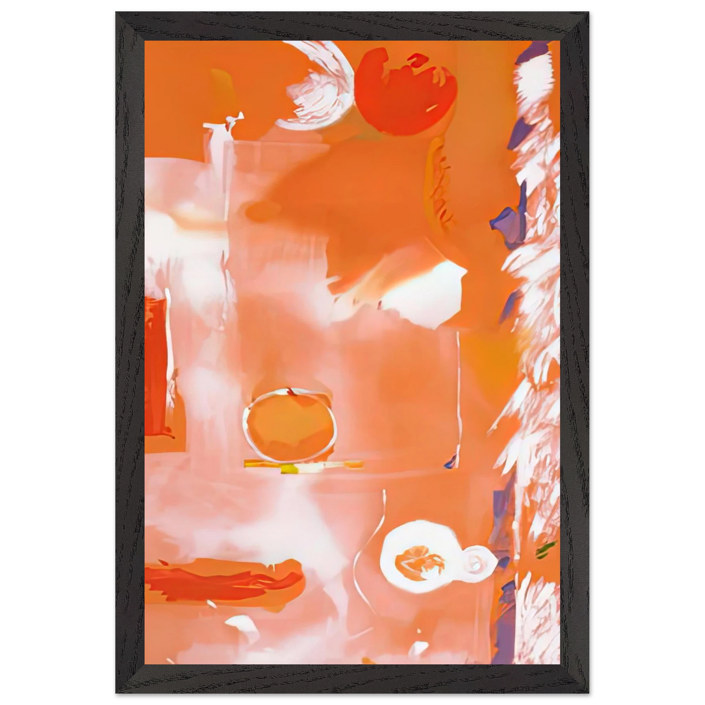 Helen Frankenthaler - Seeing the Moon on a Hot Summer Day, 1987- Wall Art - 30x40 cm / 12x16 inches - Premium Wooden Framed Poster With Fine Art Paper - Wood frame