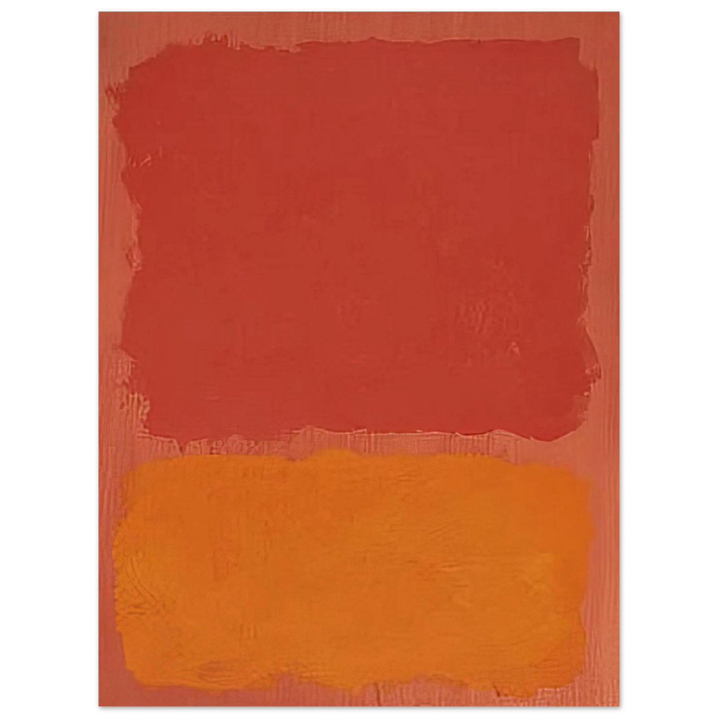 Mark Rothko - Untitled Red and Orange on Salmon - 1969 Wall Art - 60x80 cm / 24x32 inches - Premium Wooden Framed Poster With Fine Art Paper - White frame