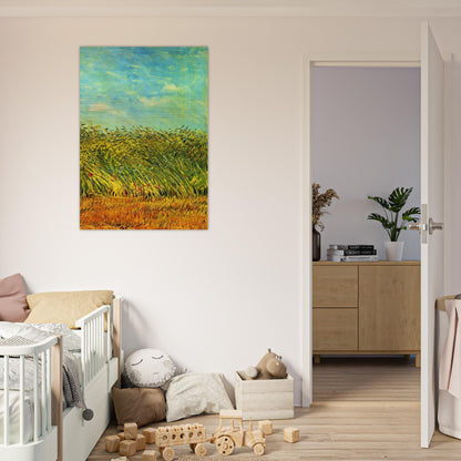 Wheat Field with a Lark - Vincent van Gogh Brushed Aluminum Print - 70x100 cm / 28x40 inches | Vincent van Gogh Aluminum Print | Vincent van Gogh Prints