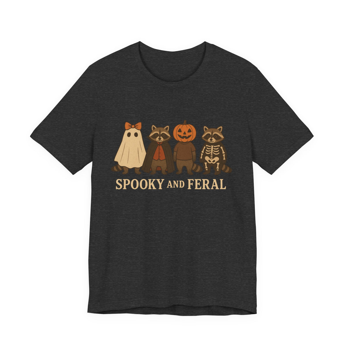 Spooky Raccoon Shirt, Funny Halloween Graphic Tee, Cute Vintage Fall T-Shirt, Trendy Womens Halloween Shirt, Feral Raccoon Tee