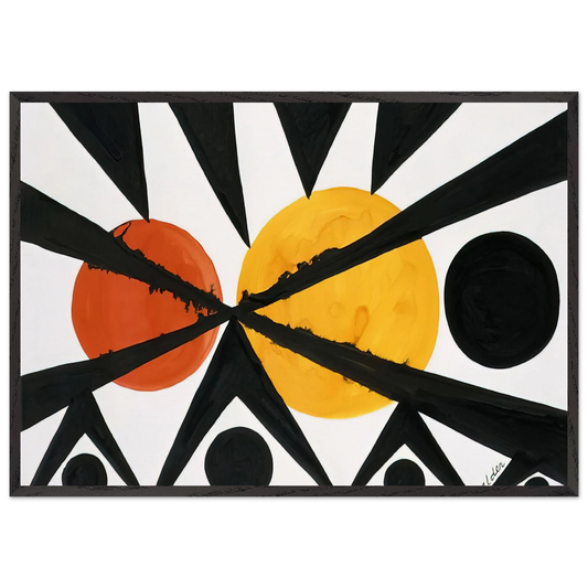 ACROSS THE ORANGE MOONS 1967 - Alexander Calder Framed Art Print – Black Wooden Frame - Default Title - -Framed Art Print