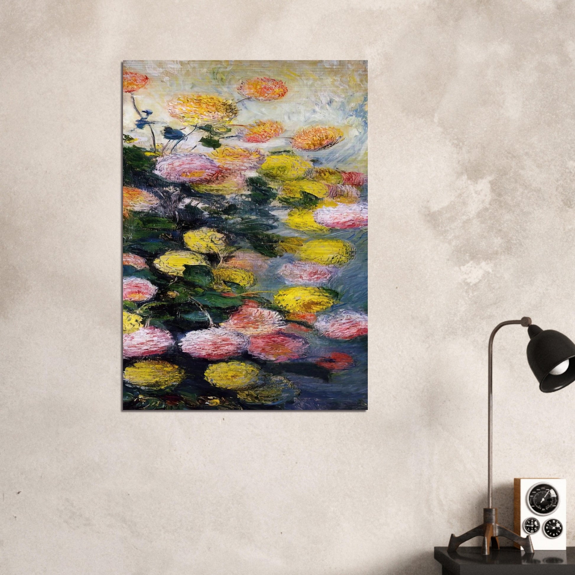 Dahlias 2 - claude monet Brushed Aluminum Print - 70x100 cm / 28x40 inches | claude monet Aluminum Print | claude monet Prints
