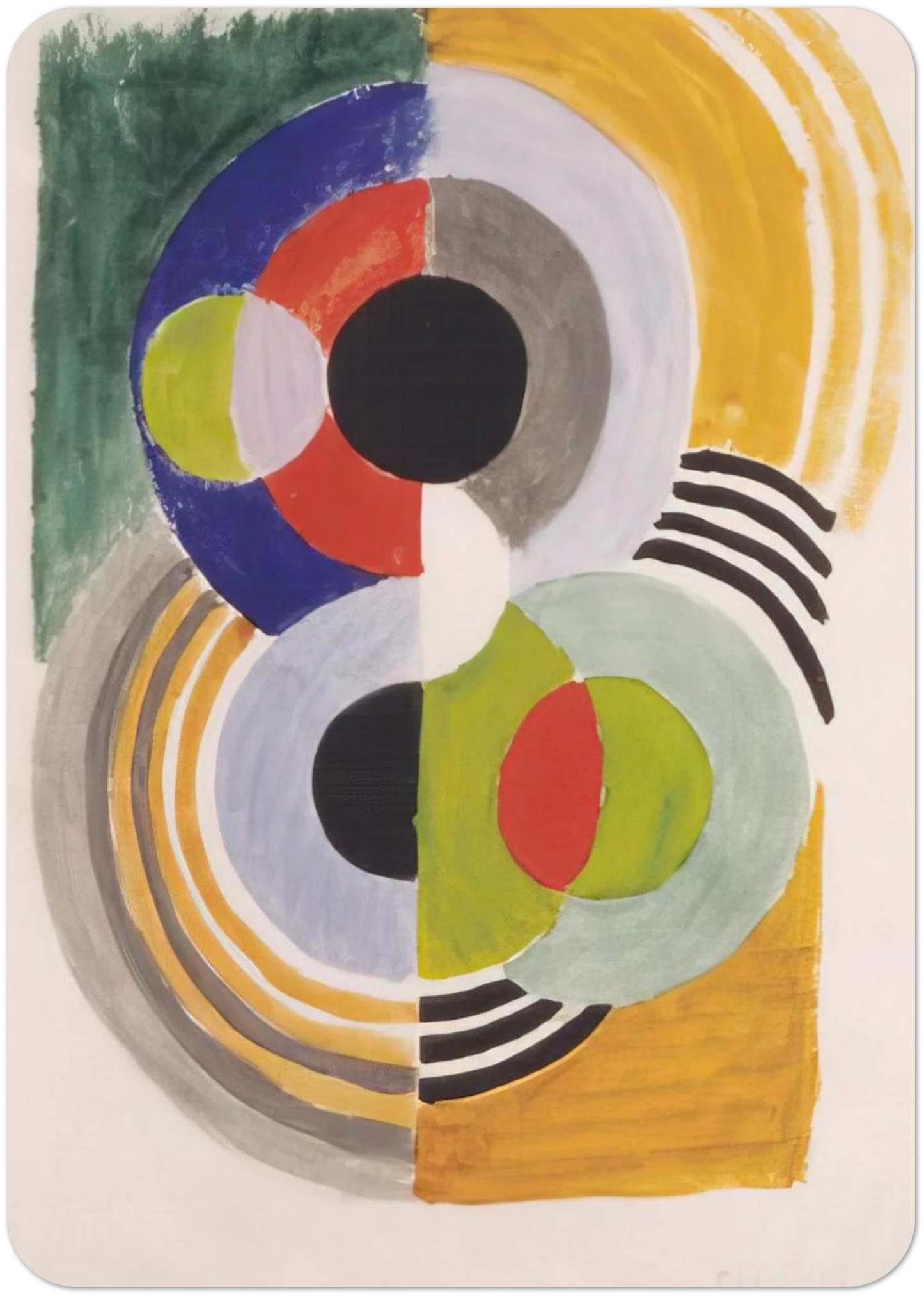 COMPOSITION WITH DISCS By Sonia Delaunay Pack of 10 Post Cards | Sonia Delaunay Post Cards | A6 (10.5 x 14.8 cm) - 4.1 x 5.8 inches