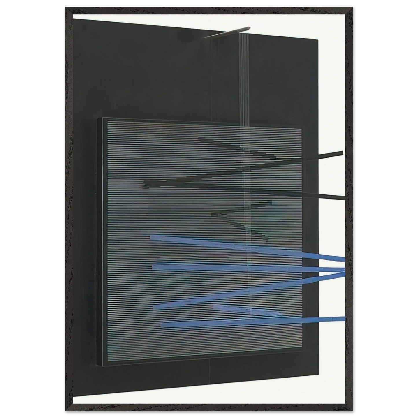 PETITE VIBRATION BRIQUE ET NOIRE 1966 - Jesus Rafael Soto Framed Art Print – Black Wooden Frame - Default Title - -Framed Art Print