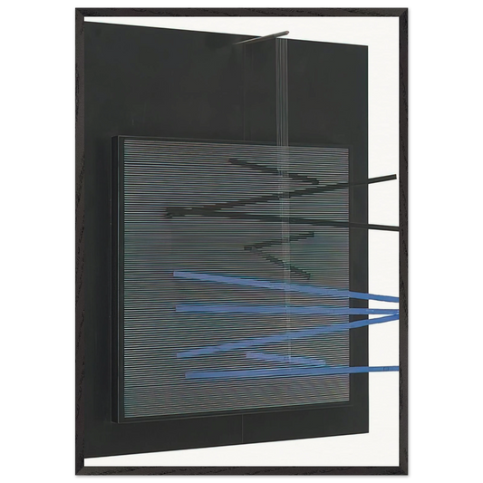 PETITE VIBRATION BRIQUE ET NOIRE 1966 - Jesus Rafael Soto Framed Art Print – Black Wooden Frame - Default Title - -Framed Art Print