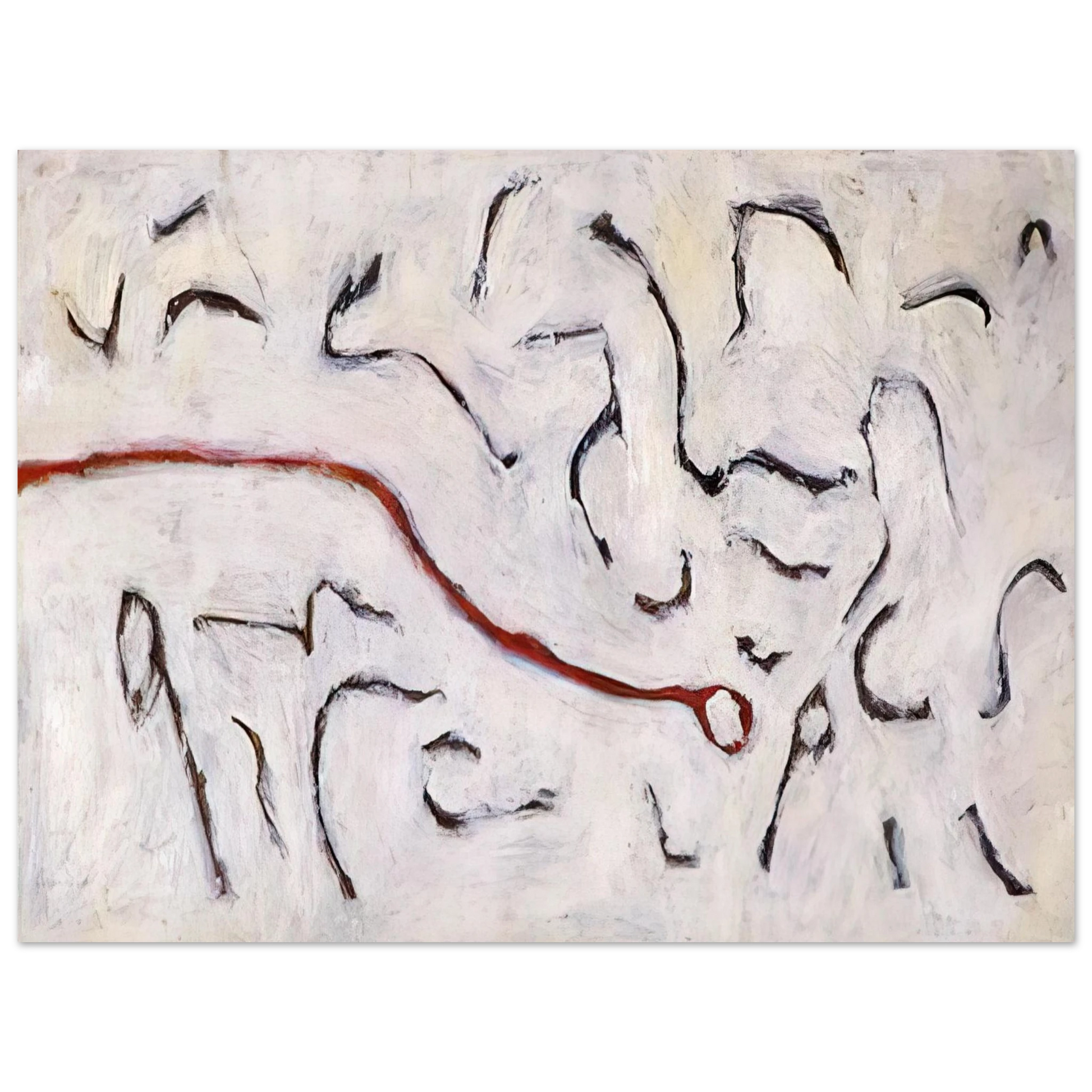 Gene Davis - Red Line - 1952 Fine Art Poster - Default Title