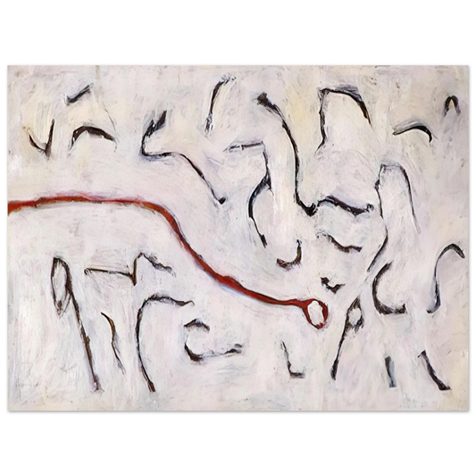 Gene Davis - Red Line - 1952 Fine Art Poster - Default Title