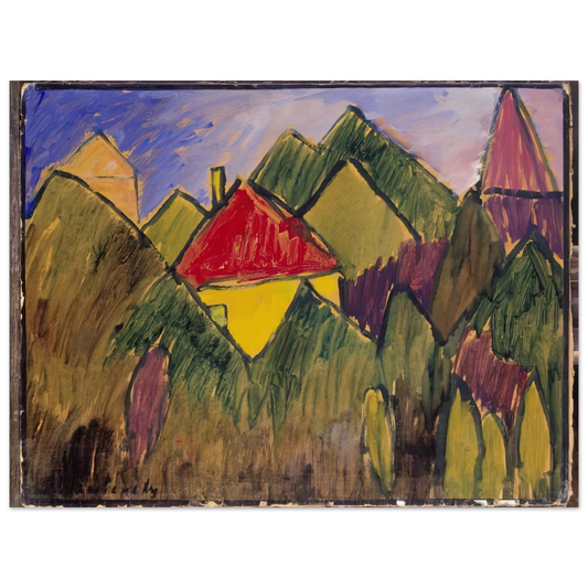 Alexej von Jawlensky - ROTE GIEBEL ROTE D CHER 1910 Fine Art Poster - Default Title
