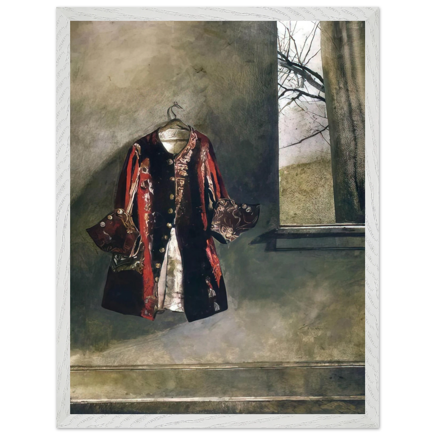 Andrew Wyeth - CURTAIN CALL Wall Art - 30x40 cm / 12x16 inches - Premium Wooden Framed Poster With Fine Art Paper - Wood frame