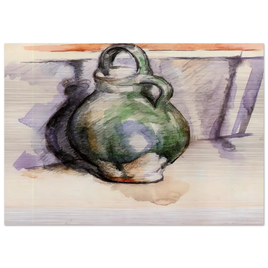 The Green Pitcher - Paul Cézanne Brushed Aluminum Print - 70x100 cm / 28x40 inches | Paul Cézanne Aluminum Print | Paul Cézanne Prints