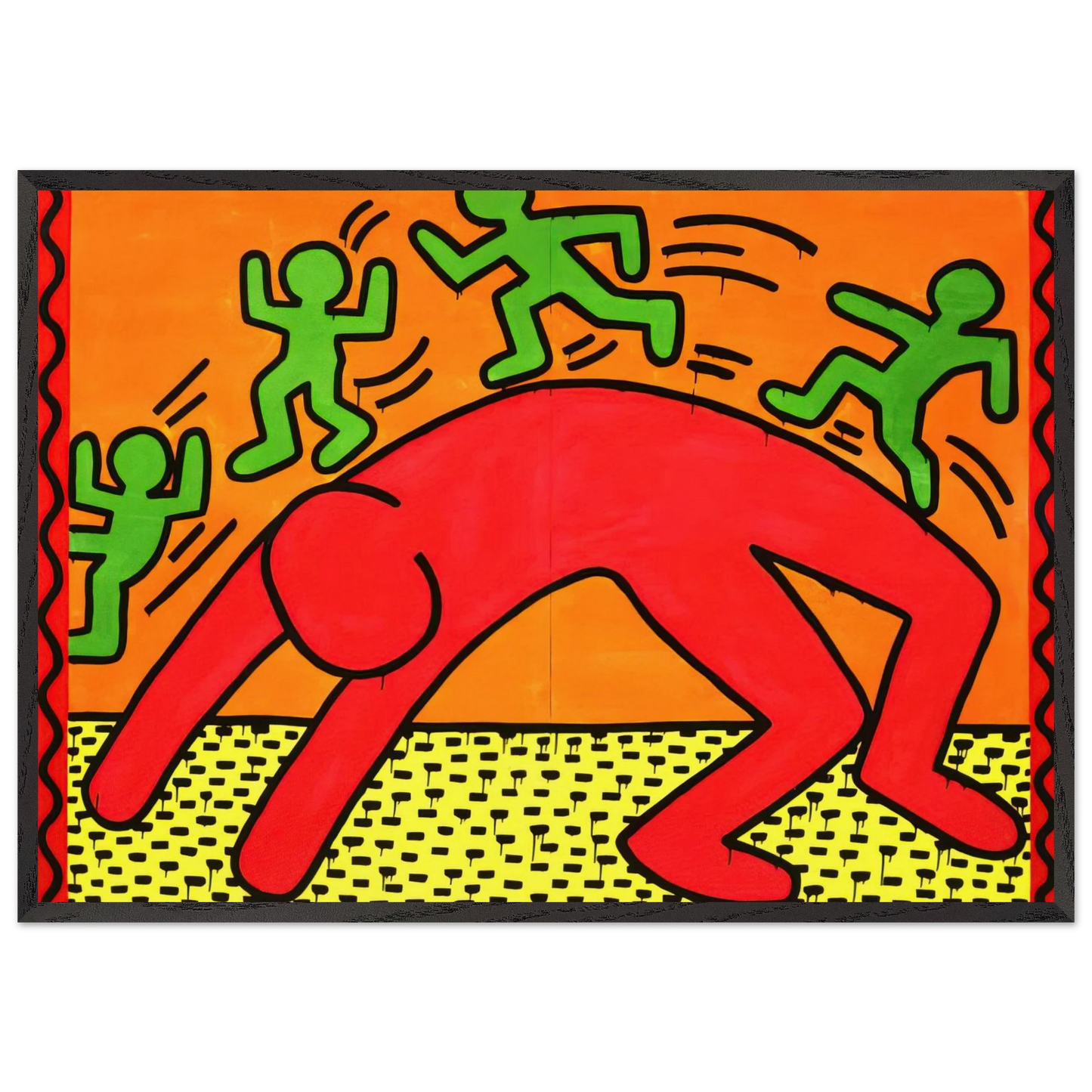 Wall artUNTITLED 1982 2 N1 - Keith Haring Framed Art Print – Black Wooden Frame - Default Title - -Framed Art Print