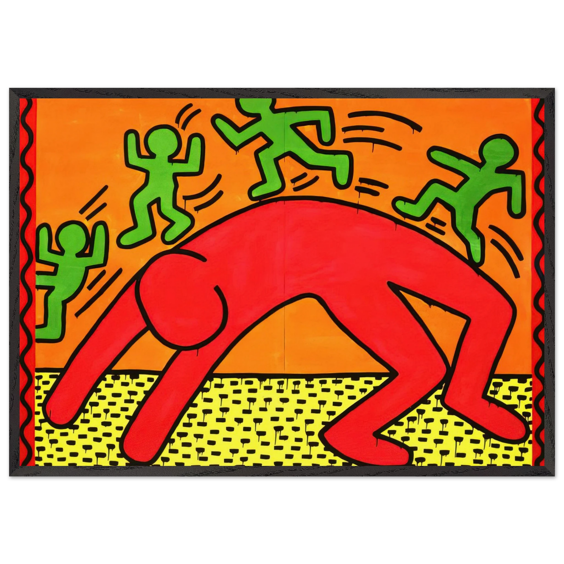 Wall artUNTITLED 1982 2 N1 - Keith Haring Framed Art Print – Black Wooden Frame - Default Title - -Framed Art Print
