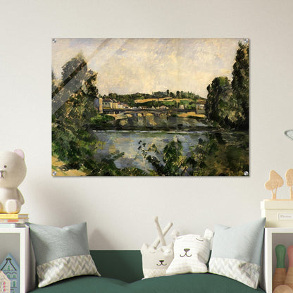 Bridge and Waterfall at Pontoise - Paul Cézanne Acrylic Print - 70x100 cm / 28x40″ inches
