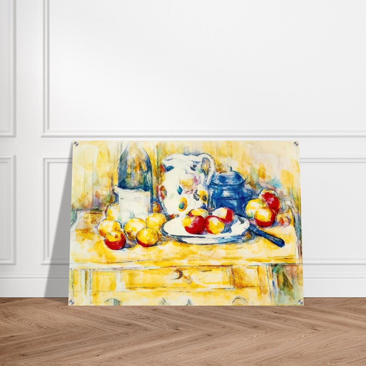 Still Life with Apples, a Bottle and a Milk Pot - Paul Cézanne Acrylic Print - 70x100 cm / 28x40″ inches