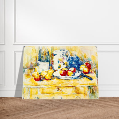 Still Life with Apples, a Bottle and a Milk Pot - Paul Cézanne Acrylic Print - 70x100 cm / 28x40″ inches