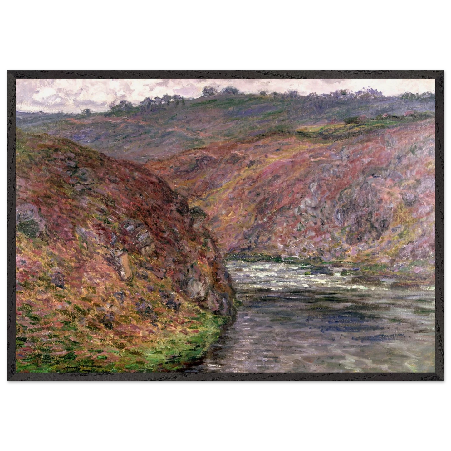 Valley of the Creuse Grey Day - claude monet Framed Art Print – Black Wooden Frame - Default Title - -Framed Art Print