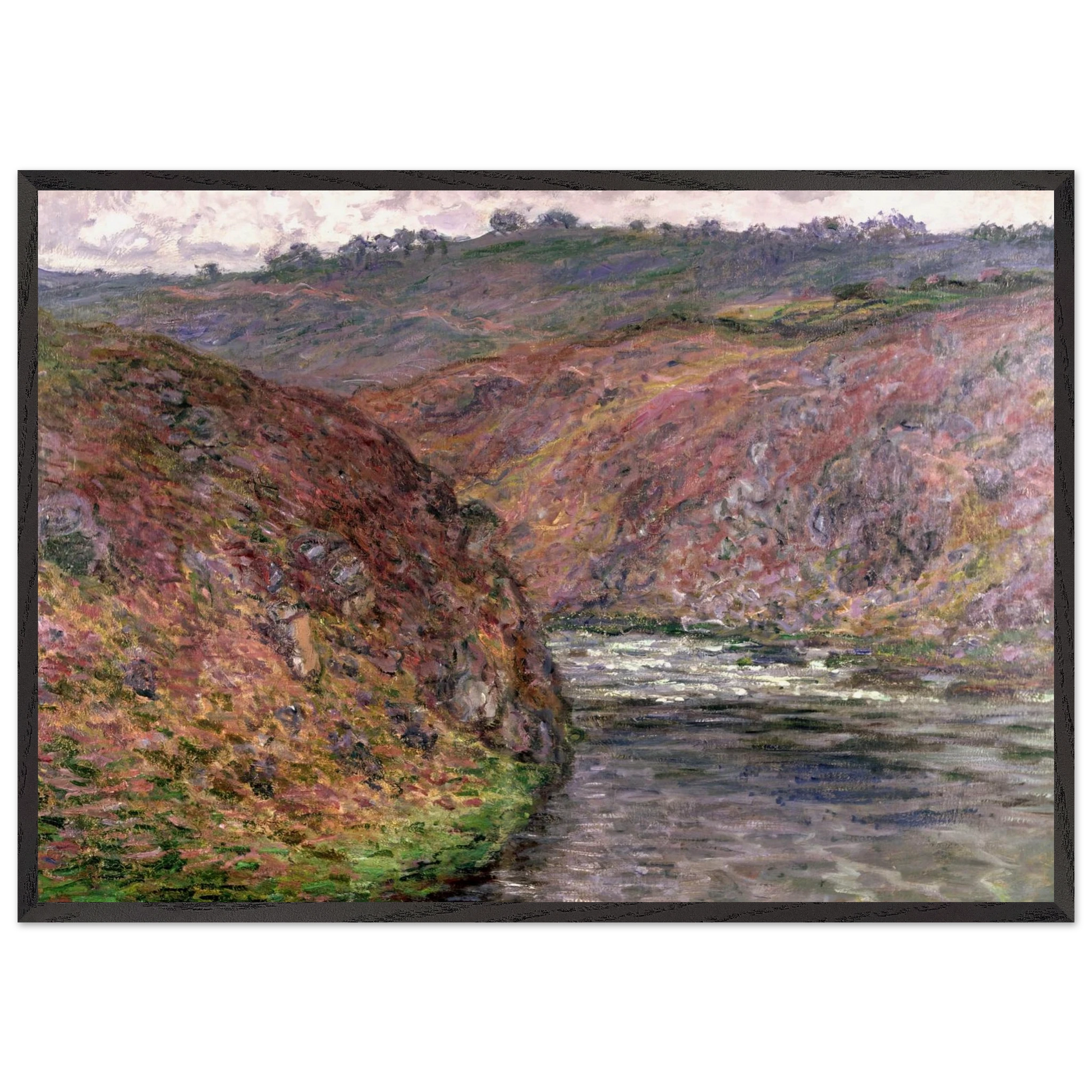Valley of the Creuse Grey Day - claude monet Framed Art Print – Black Wooden Frame - Default Title - -Framed Art Print