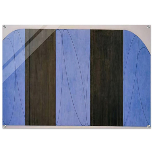 BLUE BLACK FIVE PANEL ZONE PAINTING 1998 - Robert Mangold Acrylic Print - 70x100 cm / 28x40″ inches | Robert Mangold Wall Art | Robert Mangold Prints