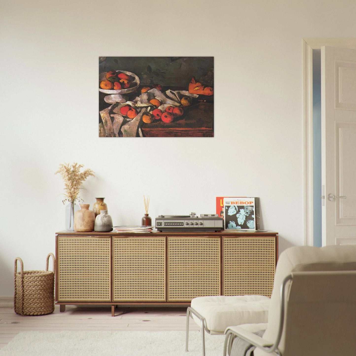 Still life with a fruit dish and apples - Paul Cézanne Brushed Aluminum Print - 70x100 cm / 28x40 inches | Paul Cézanne Aluminum Print | Paul Cézanne Prints