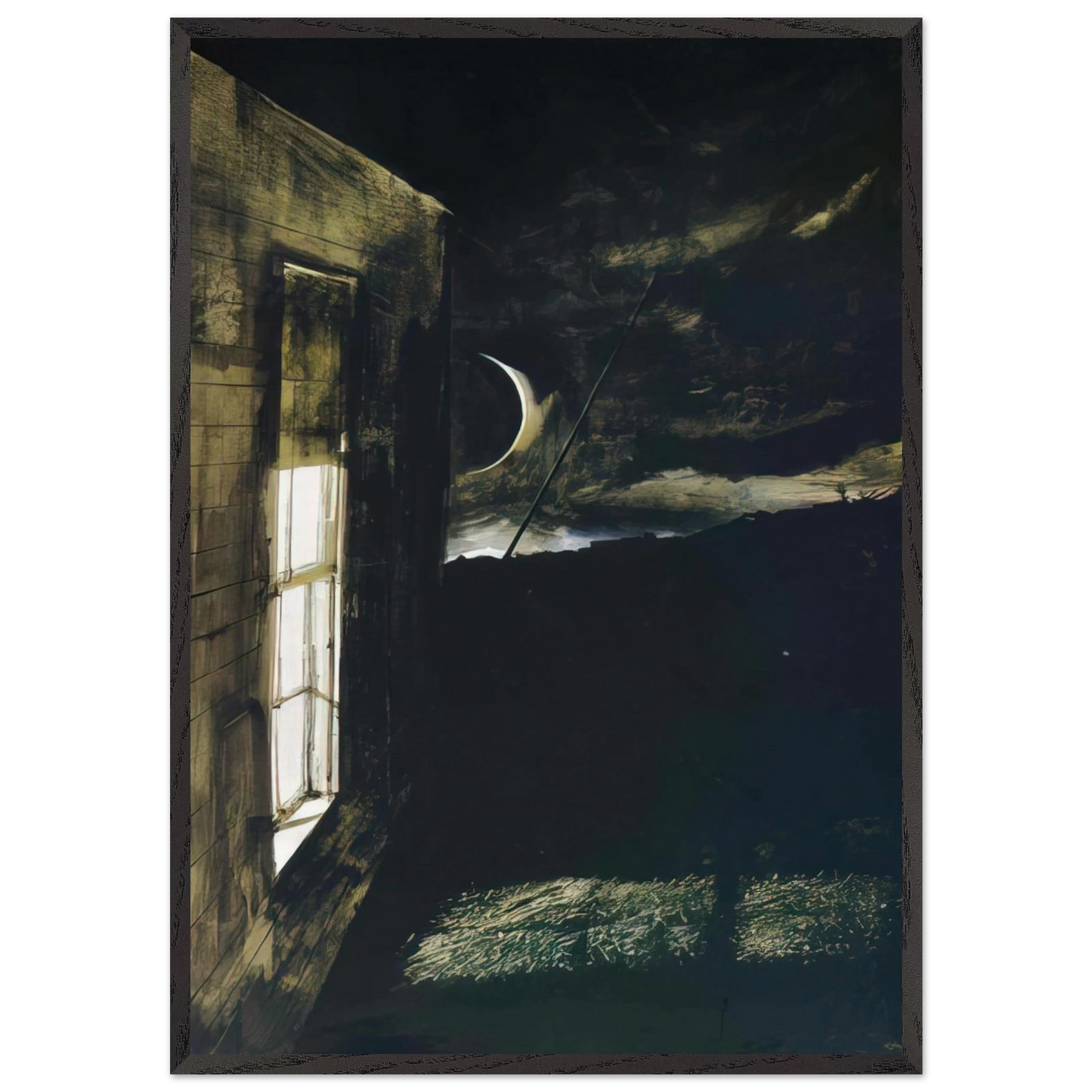 CRESCENT MOON - Andrew Wyeth Framed Art Print – Black Wooden Frame - Default Title - -Framed Art Print