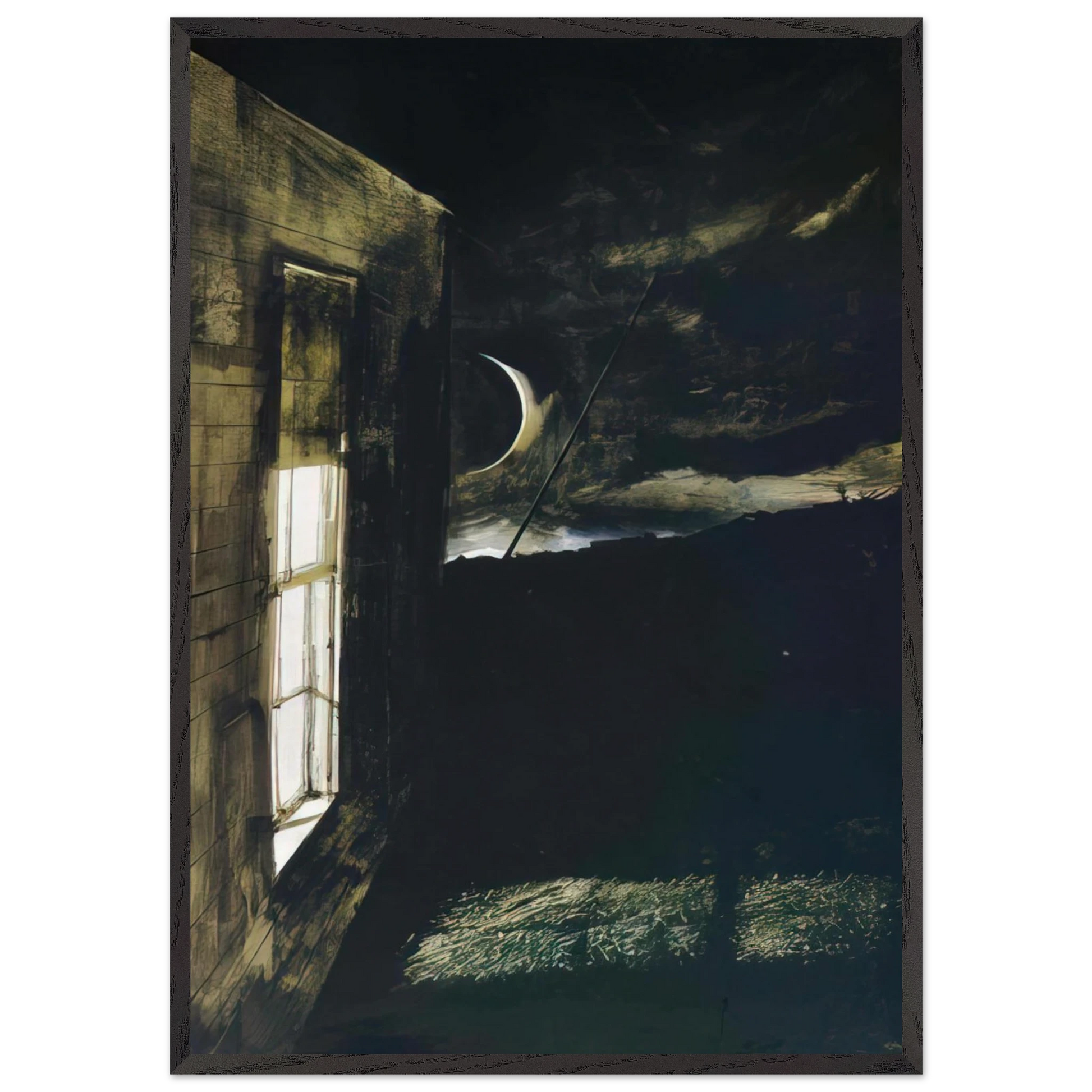 CRESCENT MOON - Andrew Wyeth Framed Art Print – Black Wooden Frame - Default Title - -Framed Art Print