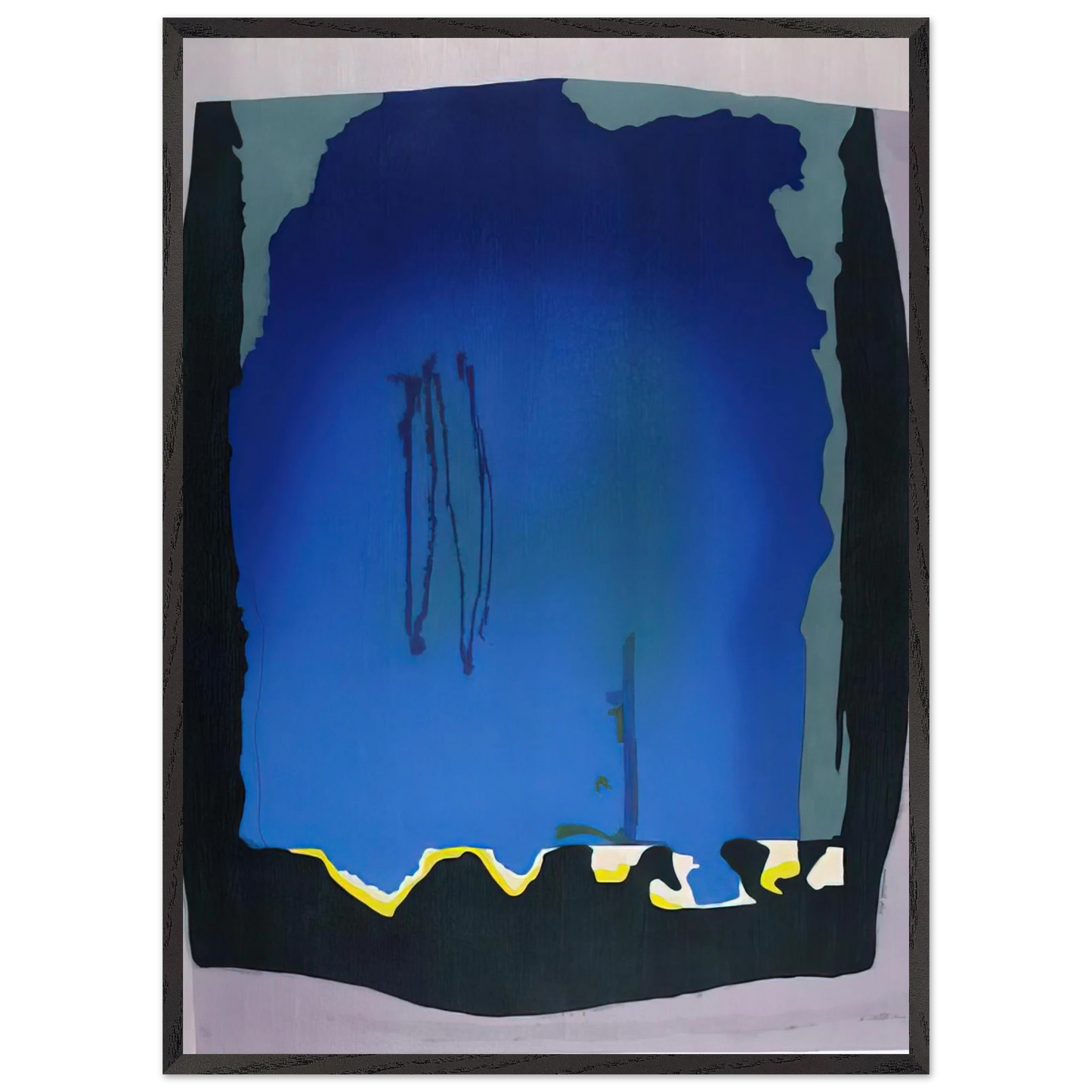 Helen Frankenthaler - Freefall - 1992 Wall art - 30x40 cm / 12x16 inches - Premium Wooden Framed Poster With Fine Art Paper - White frame