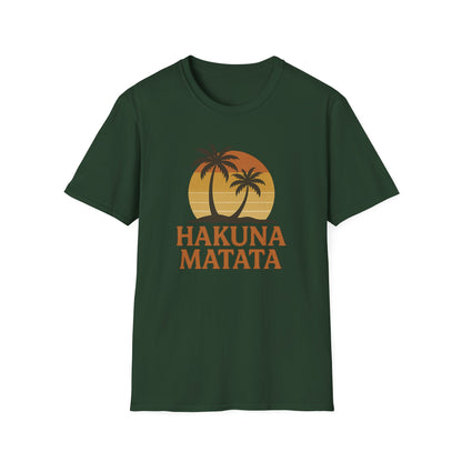 Hakuna Matata Maglietta Grafica Retro, Maglietta Positiva Senza Pensieri, T-Shirt Ispirata agli Anni '90, Top con Citazione di Buonumore, Regalo Unisex