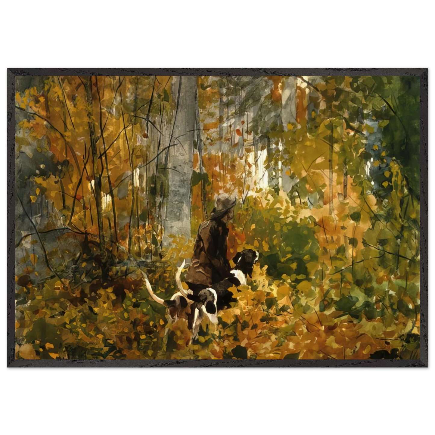 ON THE TRAIL - Winslow Homer Framed Art Print – Black Wooden Frame - Default Title - -Framed Art Print
