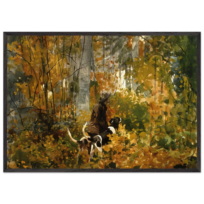 ON THE TRAIL - Winslow Homer 70x100 cm / 28x40 inches Framed Art Print – Black Wooden Frame