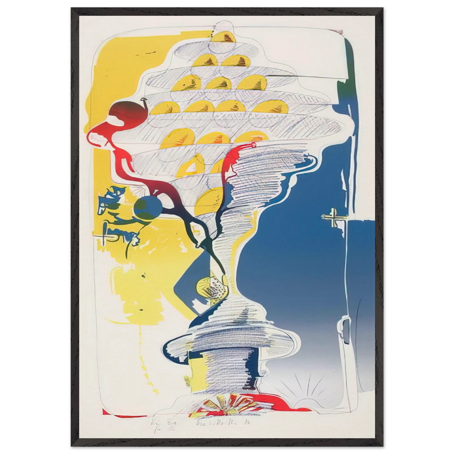 By the Sea from Behind - 1972 - Dieter Roth 70x100 cm / 28x40 inches Framed Art Print – Black Wooden Frame