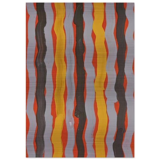 Dream Lance - 2001 - Clifford Possum Tjapaltjarri Brushed Aluminum Print - 70x100 cm / 28x40 inches | Clifford Possum Tjapaltjarri Aluminum Print | Clifford Possum Tjapaltjarri Prints