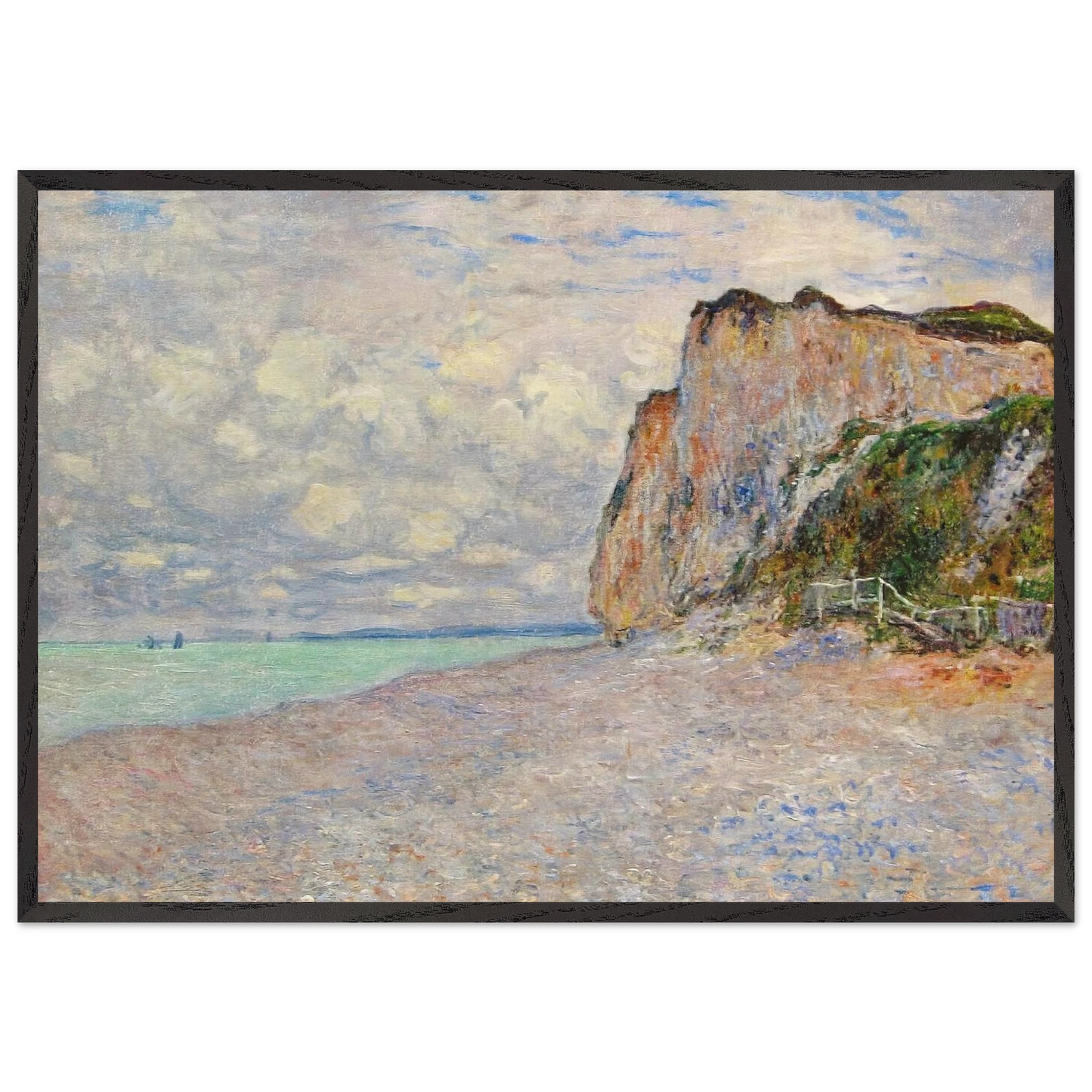 Cliffs near Dieppe - claude monet Framed Art Print – Black Wooden Frame - Default Title - -Framed Art Print