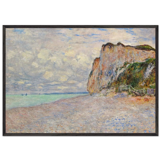 Cliffs near Dieppe - claude monet 70x100 cm / 28x40 inches Framed Art Print – Black Wooden Frame