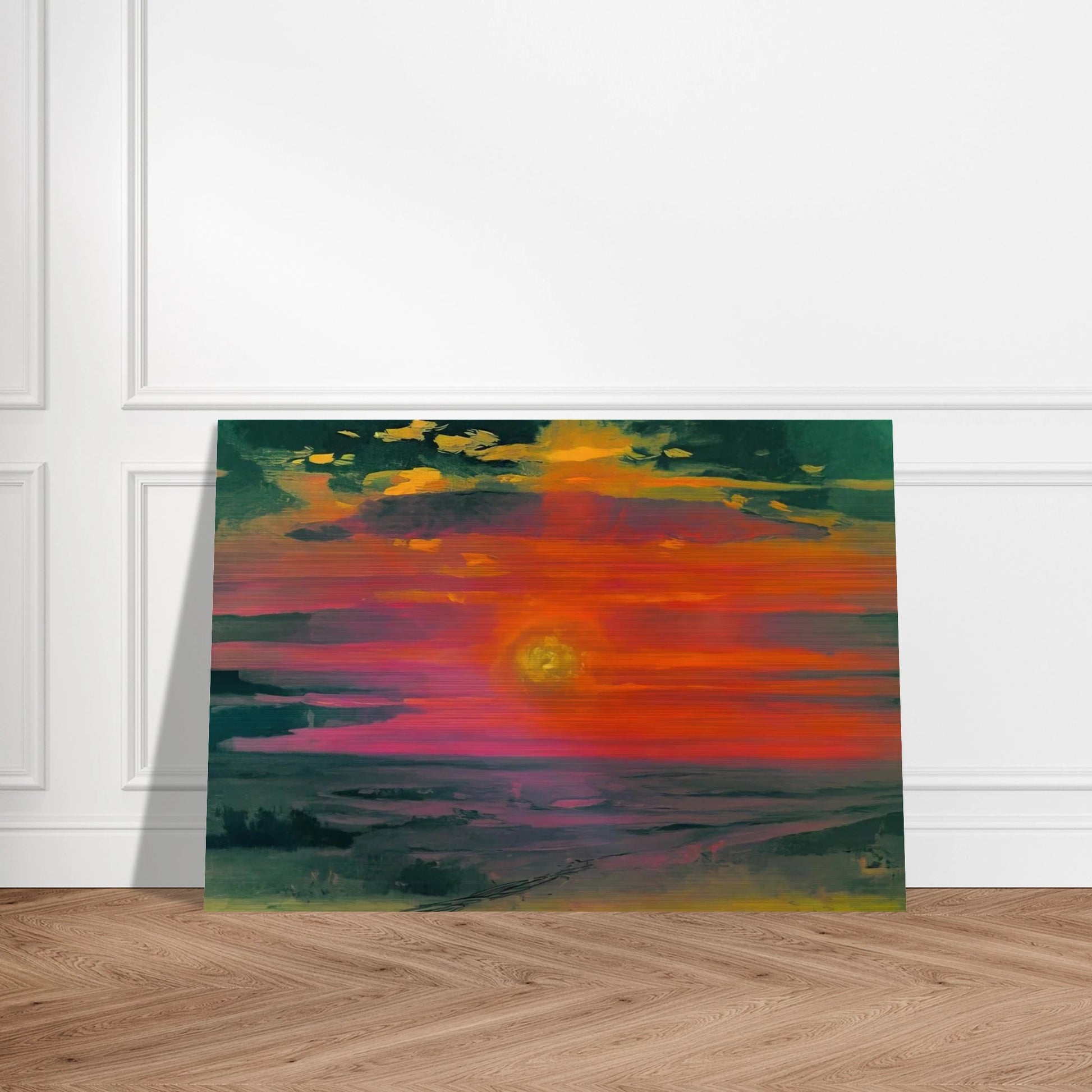 Sunset in the winter. A coast of the sea - Arkhyp Kuindzhi Brushed Aluminum Print - 70x100 cm / 28x40 inches | Arkhyp Kuindzhi Aluminum Print | Arkhyp Kuindzhi Prints
