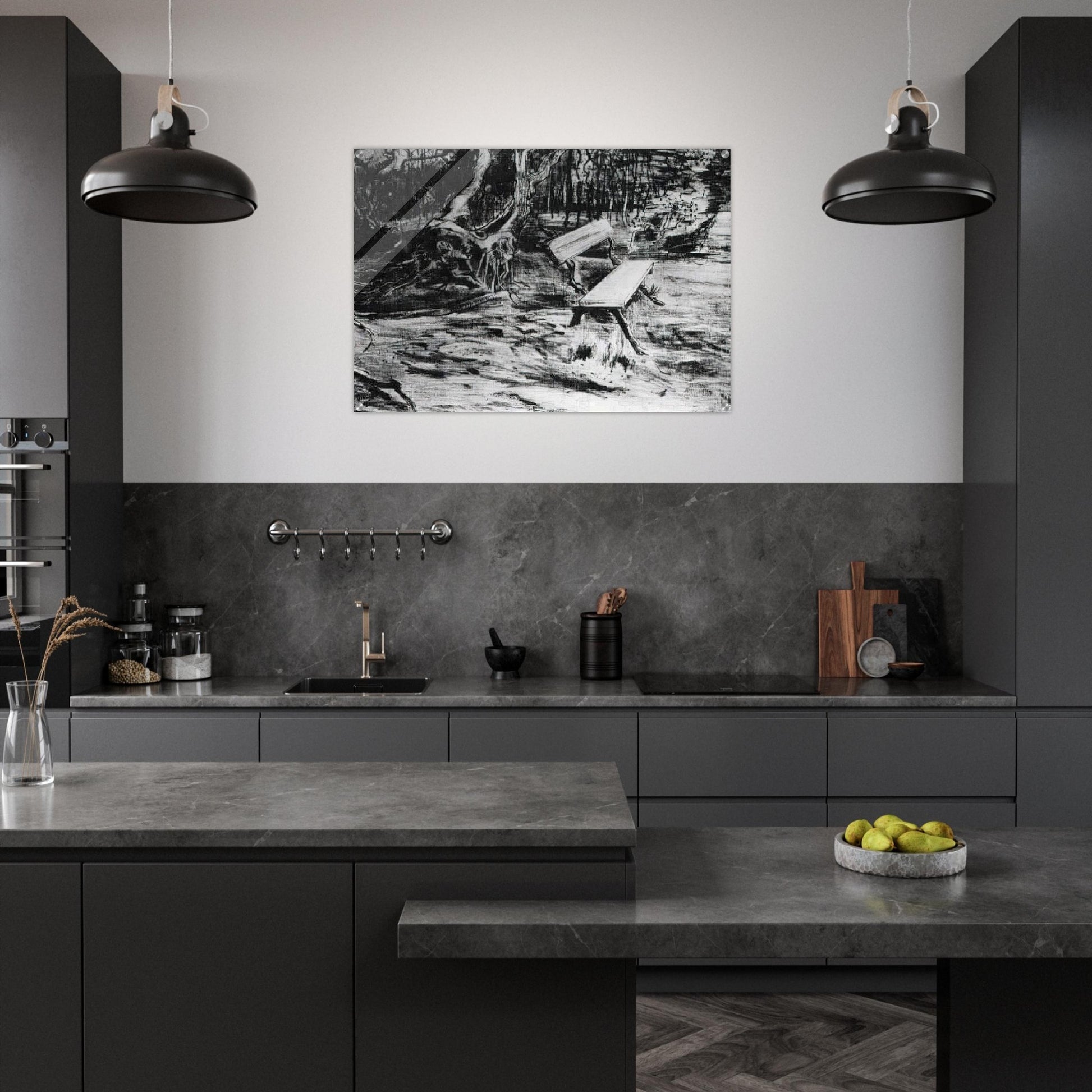 Bench in a Wood - Vincent van Gogh Acrylic Print - 70x100 cm / 28x40″ inches | Vincent van Gogh Wall Art | Vincent van Gogh Prints