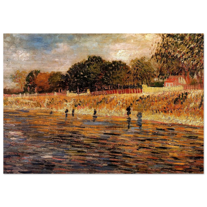The Banks of the Seine - Vincent van Gogh Brushed Aluminum Print - 70x100 cm / 28x40 inches | Vincent van Gogh Aluminum Print | Vincent van Gogh Prints