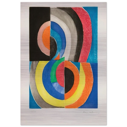 ABSTRACT COMPOSITION WITH SEMICIRCLES - Sonia Delaunay Brushed Aluminum Print - 70x100 cm / 28x40 inches | Sonia Delaunay Aluminum Print | Sonia Delaunay Prints