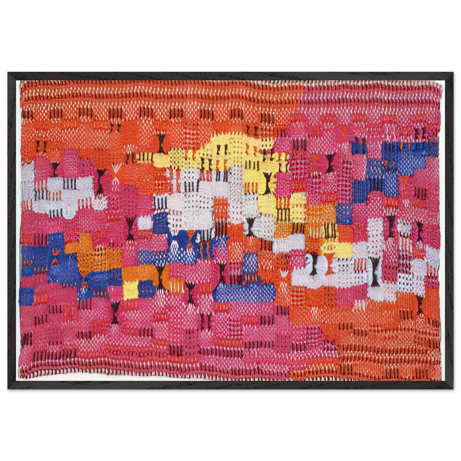 SOUTH OF THE BORDER 1958 - Anni Albers Framed Art Print – Black Wooden Frame - Default Title - -Framed Art Print