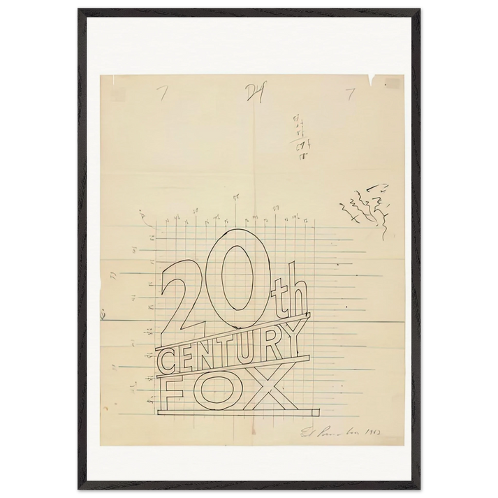 TRADEMARK GRID 1962 - Edward Ruscha 70x100 cm / 28x40 inches Framed Art Print – Black Wooden Frame