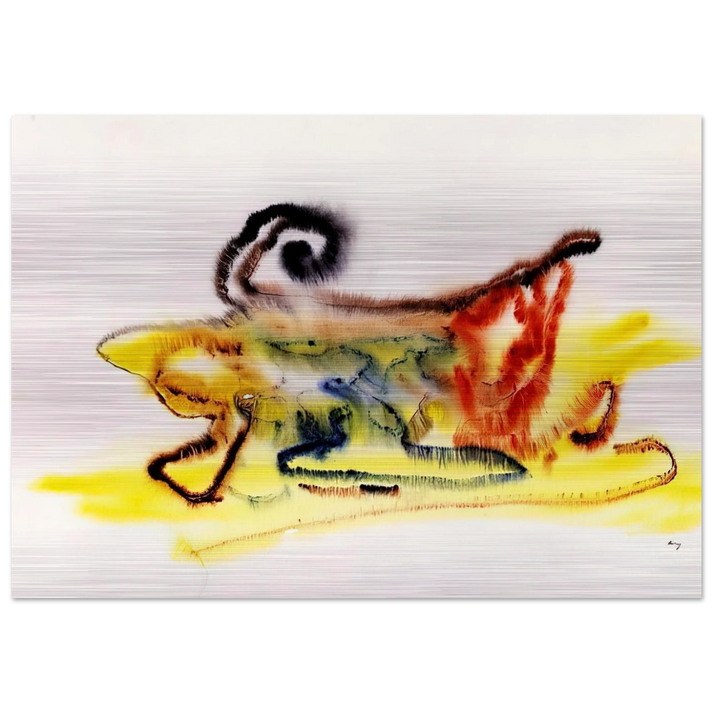 UNTITLED 1961 - Henri Michaux Brushed Aluminum Print - 70x100 cm / 28x40 inches | Henri Michaux Aluminum Print | Henri Michaux Prints