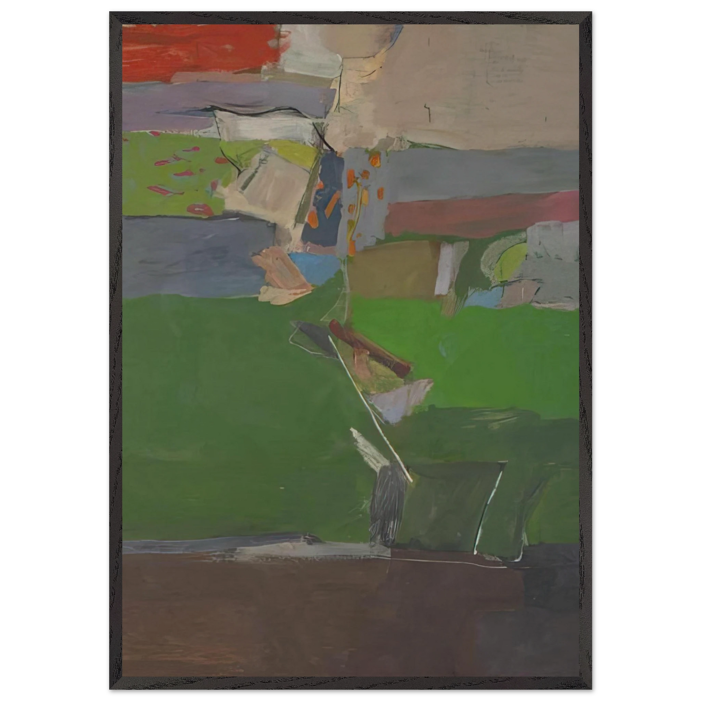 Berkeley 13 - Richard Diebenkorn Framed Art Print – Black Wooden Frame - Default Title - -Framed Art Print
