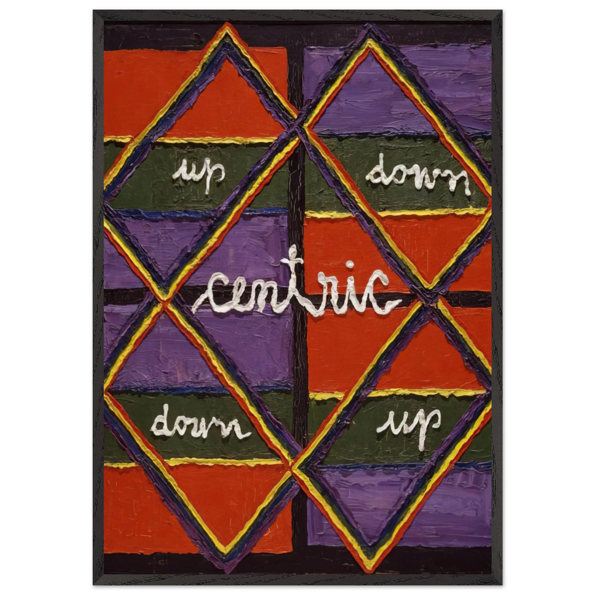 Interlacing Colors I - 1959 - Alfred Jensen Framed Art Print – Black Wooden Frame - Default Title - -Framed Art Print