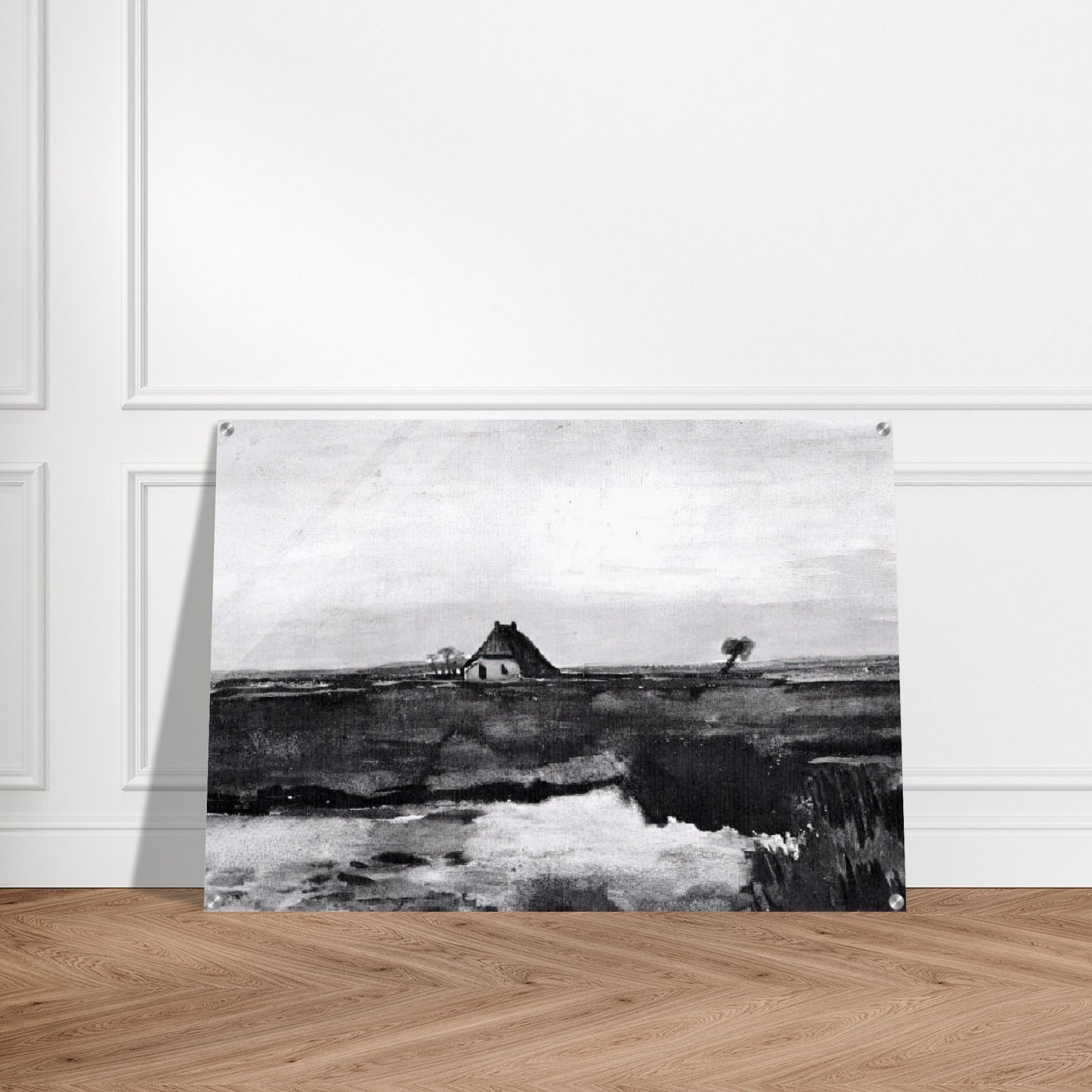 Landscape with a Farm - Vincent van Gogh Acrylic Print - 70x100 cm / 28x40″ inches