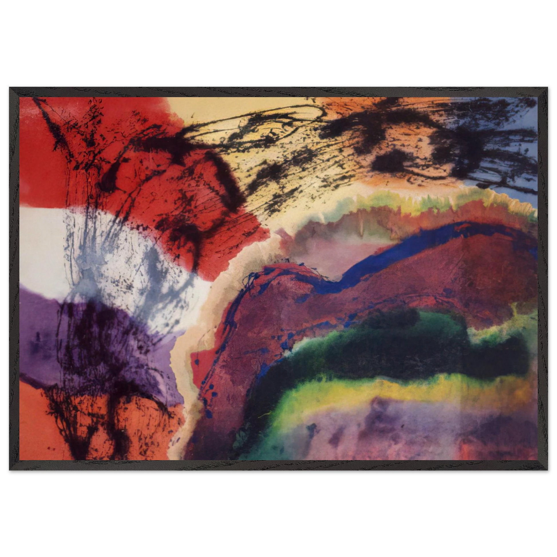 The Storm from Denver to the Bronx - 1970 - Ronnie Landfield Framed Art Print – Black Wooden Frame - Default Title - -Framed Art Print