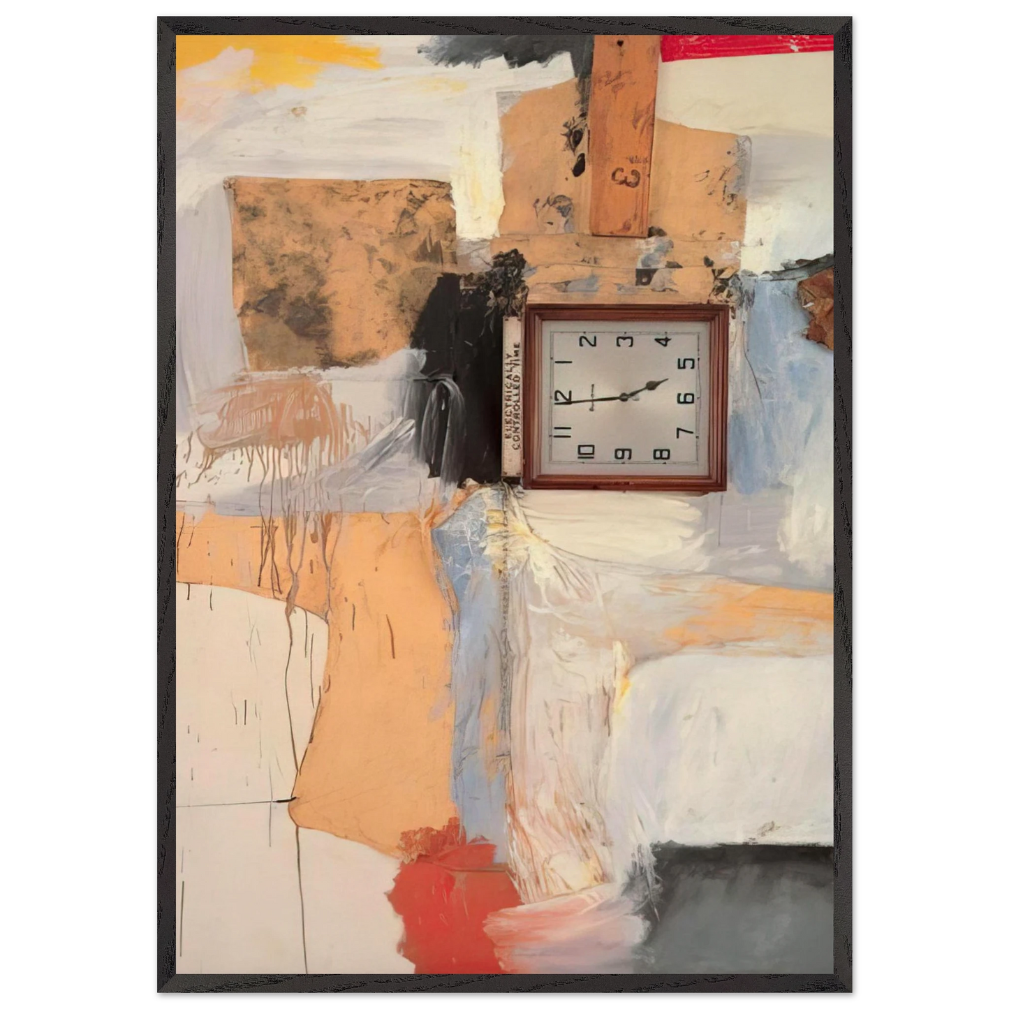 THIRD TIME PAINTING 1961 - Robert Rauschenberg Framed Art Print – Black Wooden Frame - Default Title - -Framed Art Print
