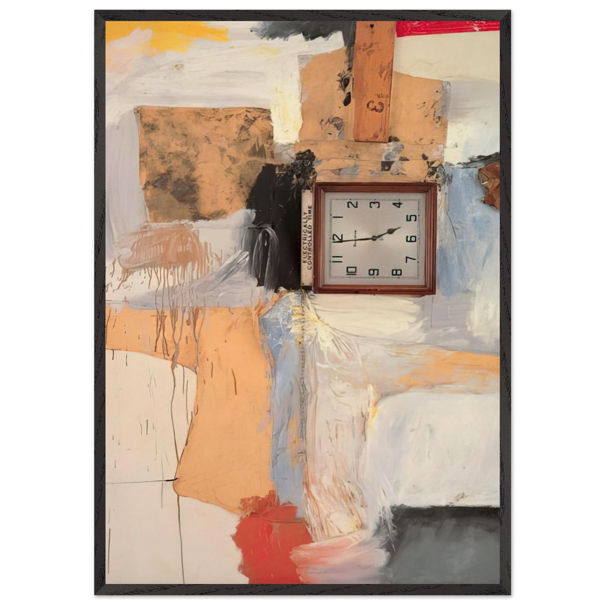 THIRD TIME PAINTING 1961 - Robert Rauschenberg Framed Art Print – Black Wooden Frame - Default Title - -Framed Art Print
