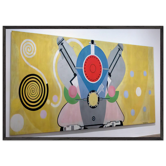 MOTEUR D AVION DECORATION POUR LE PALAIS DE L AIR EXPOSITION INTERNATIONALE DES ARTS ET DES 1937 - Sonia Delaunay 70x100 cm / 28x40 inches Framed Art Print – Black Wooden Frame