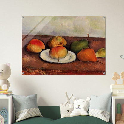 Still Life Plate and Fruit - Paul Cézanne Acrylic Print - 70x100 cm / 28x40″ inches